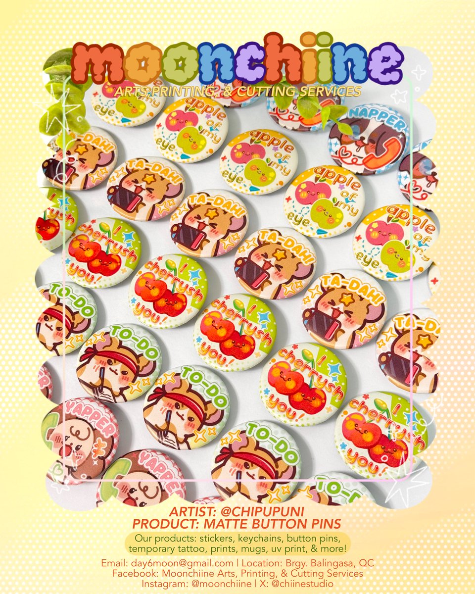 chiinestudio's tweet photo. !! β
artist feature 041:
π CHIPUPUNI π
ig & x: @chipupuni
#printingshop #artph #buttonpins
#smallbusinessowner #custommerch https://t.co/EwFWBal5mS
