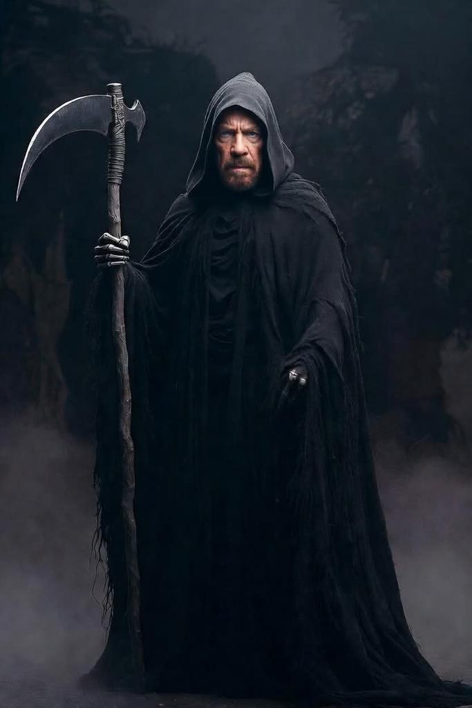Dave1Meredith's tweet photo. @PaulTreyvaud After a brief meeting with god, the Grimm Reaper has left the chat...Chuck Norris is now the Grimm Reaper https://t.co/77zf53y87n