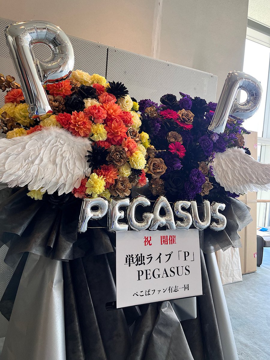 【ぺこぱ様の単独ライブ宛のスタンド花】
お二人それぞれのイメージカラーと、ライブのイメージを盛り込んだデザインです。
-
2026/3/21