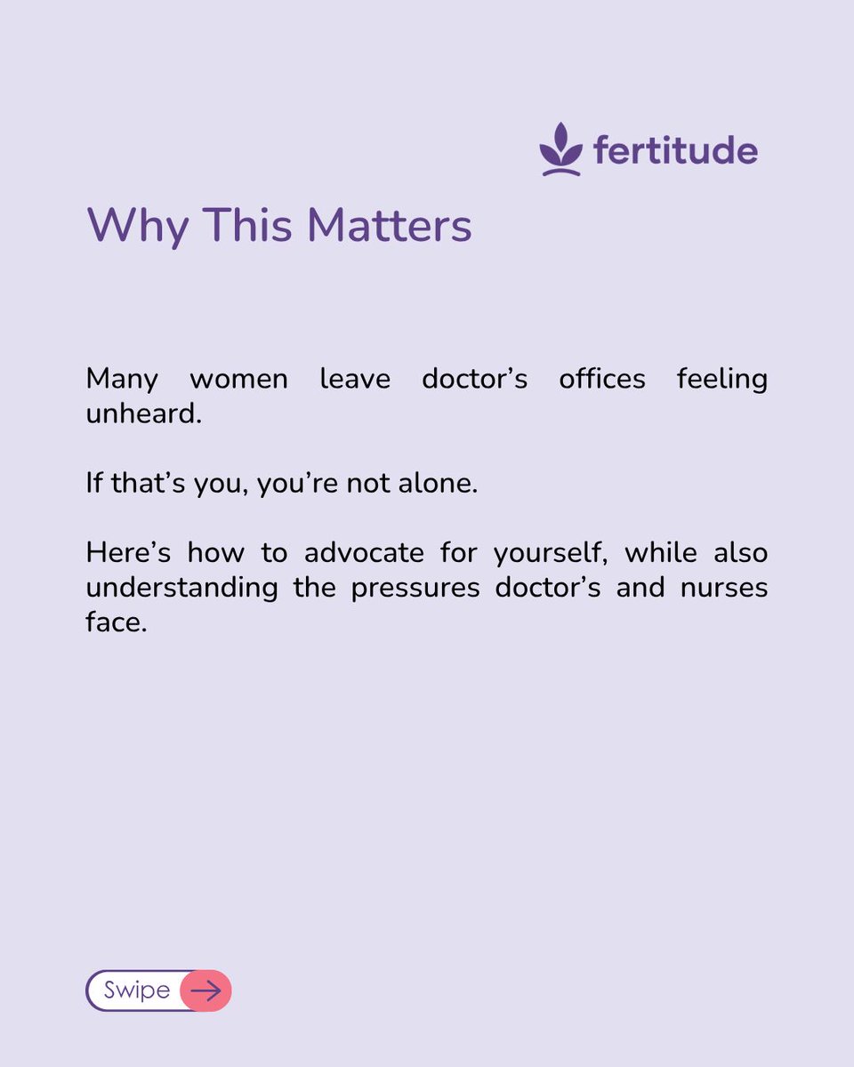 fertitude's tweet photo. Have you ever left a doctor’s appointment feeling unheard? 😞

Advocating for your health isn’t always easy, but it’s necessary. You deserve to be listened to, respected, and given the right care.
This post breaks down how to confidently speak up for your health because your body, your health, and your voice matter. 🩺💙

Please share with someone who needs to see this. For access to affordable, non-judgmental care, get in touch with the care team on Fertitude today for just 1,000 naira. Available on Google Play and Apple App store💜.

#SpeakUpForYourHealth #PatientAdvocacy #Fertitude #WomensHealth #YourHealthMatters