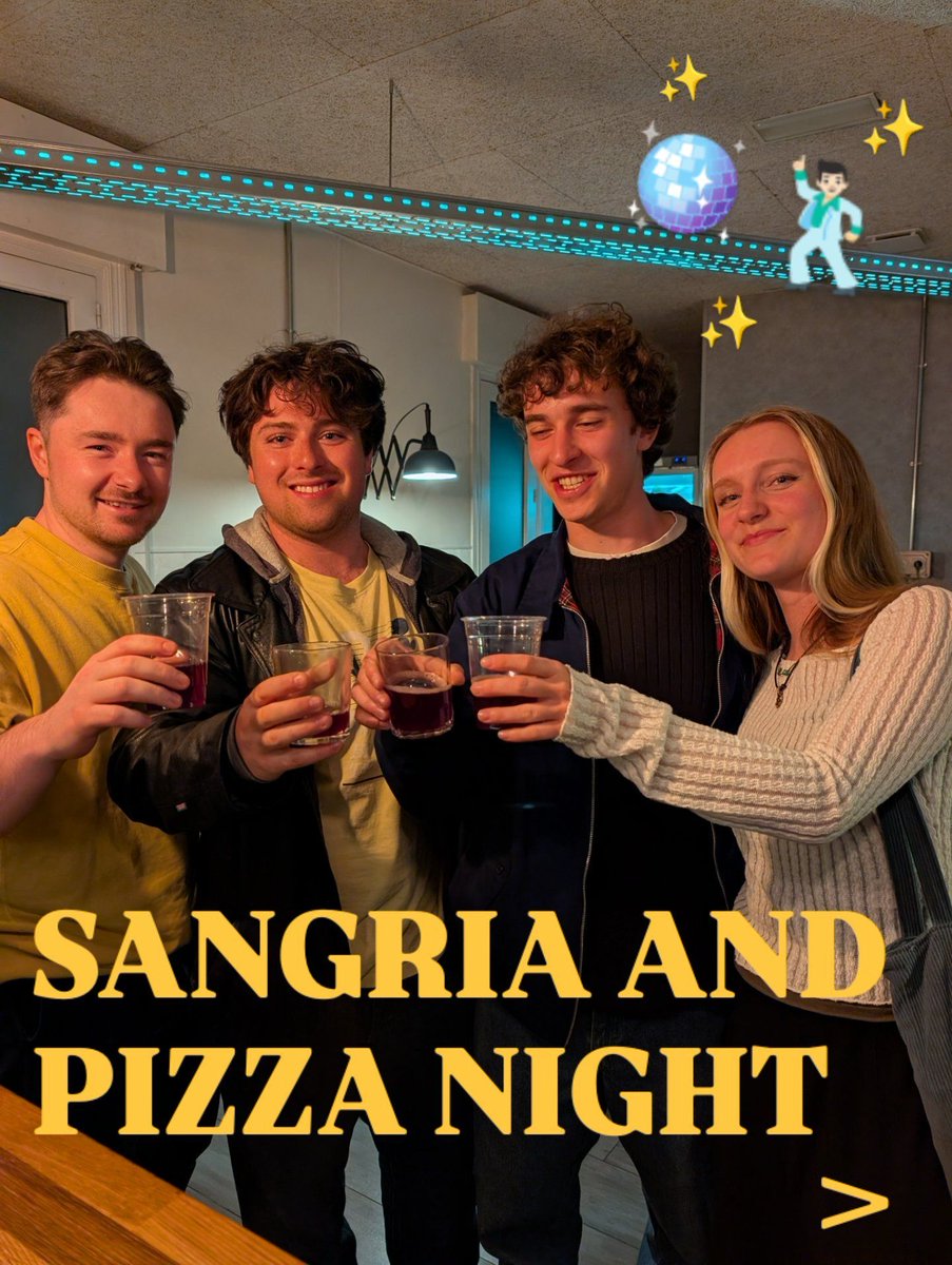farhomegroup's tweet photo. POV: viernes de pizza y sangría con nuevos amigos 🍕🍷✨

POV: pizza &amp; sangria Friday with new friends 🍕🍷✨

#PizzaNight #HostelTok #FarHome #TravelVibes #MadridLife https://t.co/mQb2Znk9g7