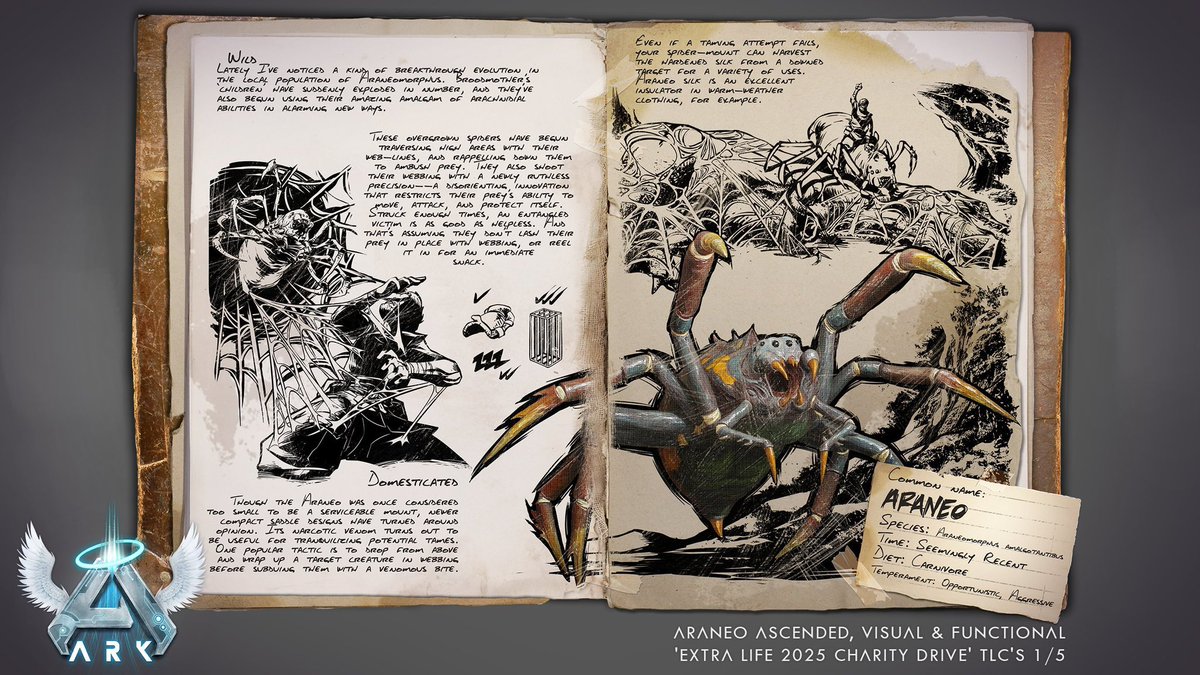 RWR Araneo

• Utiliza cuerdas de tela para trepar y atravesar zonas altas.
• Se lanza desde arriba para emboscar a los objetivos.
• La telaraña inmoviliza completamente a la presa.
• La mordedura dormirá criaturas como nueva forma de tameo 
• Nuevo recurso : Tela de araña