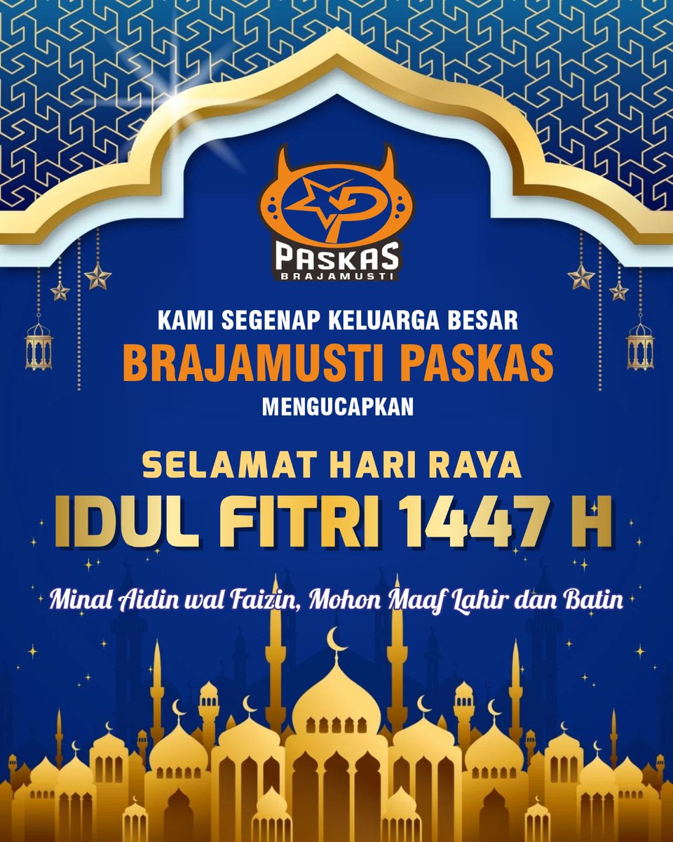 PASKAS_1929's tweet photo. Selamat Hari Raya Idul Fitri 1447 H. Minal aidzin wall faidzin . Mohon Maaf Lahir dan Batin https://t.co/87wXI7zLCH