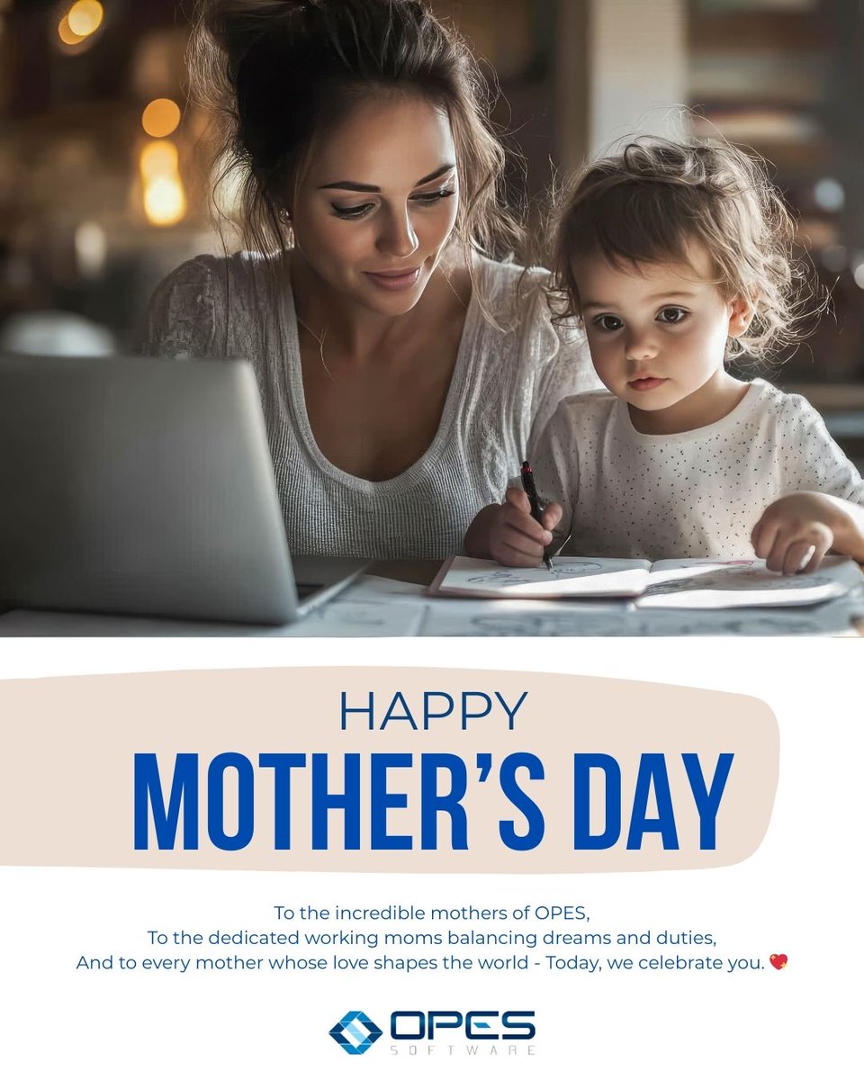 OpesSoftware's tweet photo. 𝗛𝗔𝗣𝗣𝗬 𝗠𝗢𝗧𝗛𝗘𝗥'𝗦 𝗗𝗔𝗬!🌷

To the incredible mothers of OPES,
To the dedicated working moms balancing ambition and family,
And to every mother whose love quietly shapes the world - today, we celebrate you. 💖

#opessoftware #happymothersday #march https://t.co/kgjcXq13Ow