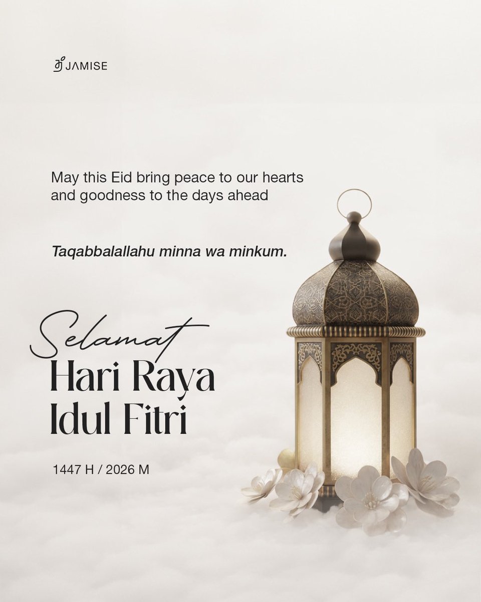 jamise_syari's tweet photo. Telah berakhir hari-hari yang penuh makna. Semoga setiap kebaikan yang kita lakukan, tetap tinggal dalam diri kita. Taqabbalallahu minna wa minkum. Selamat Idul Fitri 1447 H 🤍 https://t.co/sEzNSC79oc