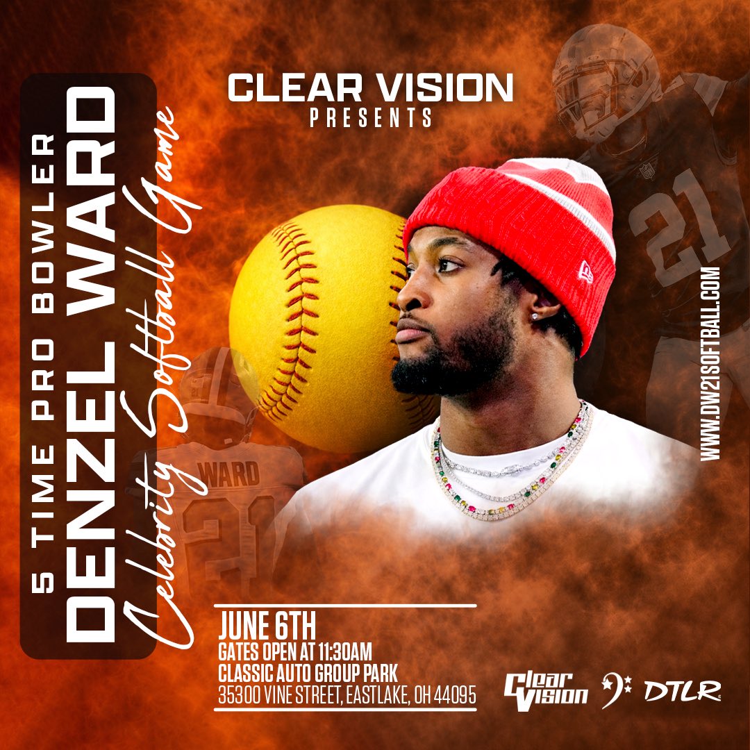 cvfanexp_'s tweet photo. The Annual Clear Vision Celebrity Softball Game Hosted by @denzelward ⚾🔥

Get ready for a day of fun, football stars, and unforgettable moments.

Who should we invite to play this year? 👀

🎟️ https://t.co/XZfhvVmqZS
📍 @LCCaptains 
📅 June 6, 2026 https://t.co/ODJE1njRiO