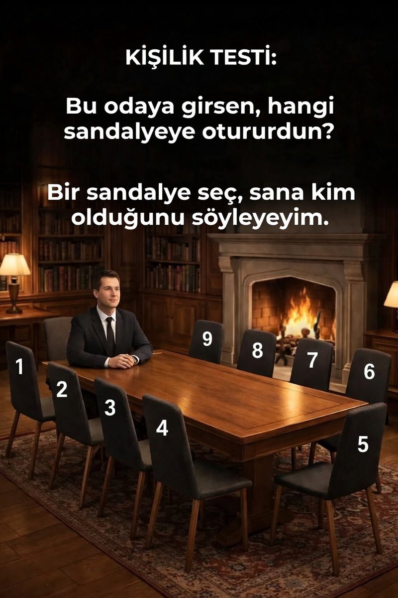 kalpperisii's tweet photo. KİŞİLİK TESTİ:

Bu odaya girseydiniz, hangi sandalyeye otururdunuz?

Bir sandalye seç, ben de kim olduğunu ortaya çıkarayım. https://t.co/ehznhH8Yf3