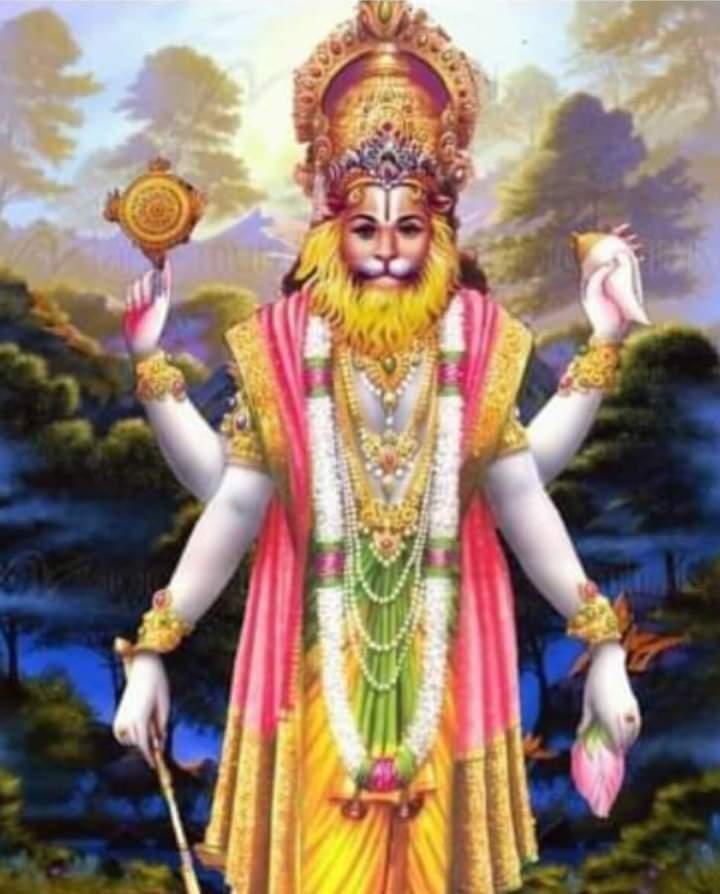 Even in the most scaring furious of His features, He appears so pleasant before the eyes of His devotees.
He came to protect Prahlad and deliver his father to the spiritual realm, back to Godhead, fullfiling so the wishes of Prahlad's heart🛐