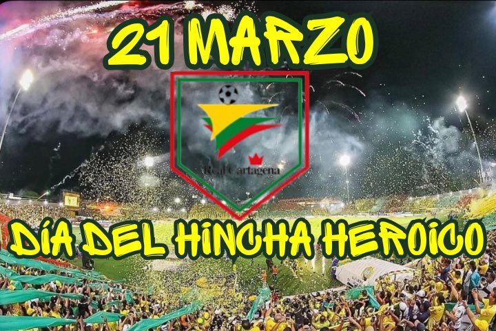 Hoy celebramos por 13º año consecutivo el Día del Hincha Heroico, un día creado por hinchas para hinchas.

Hoy celebramos el cumpleaños del Real Cartagena. Hoy es un día para sentirse orgullosos de los colores que nos representan.

¡Feliz Día del Hincha, heroico! ¡Vamos Real!