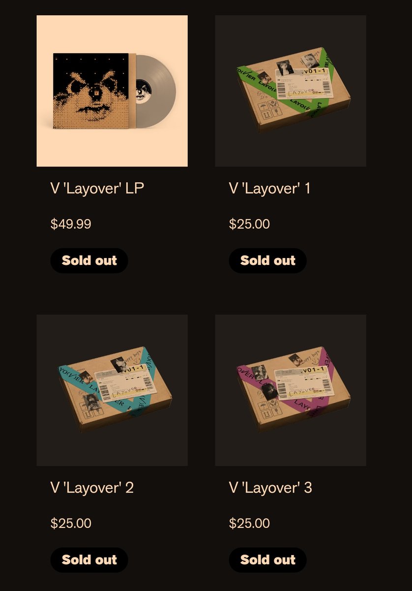 #V layoverEp is currently sold out on BTS Shop US🔥🔥