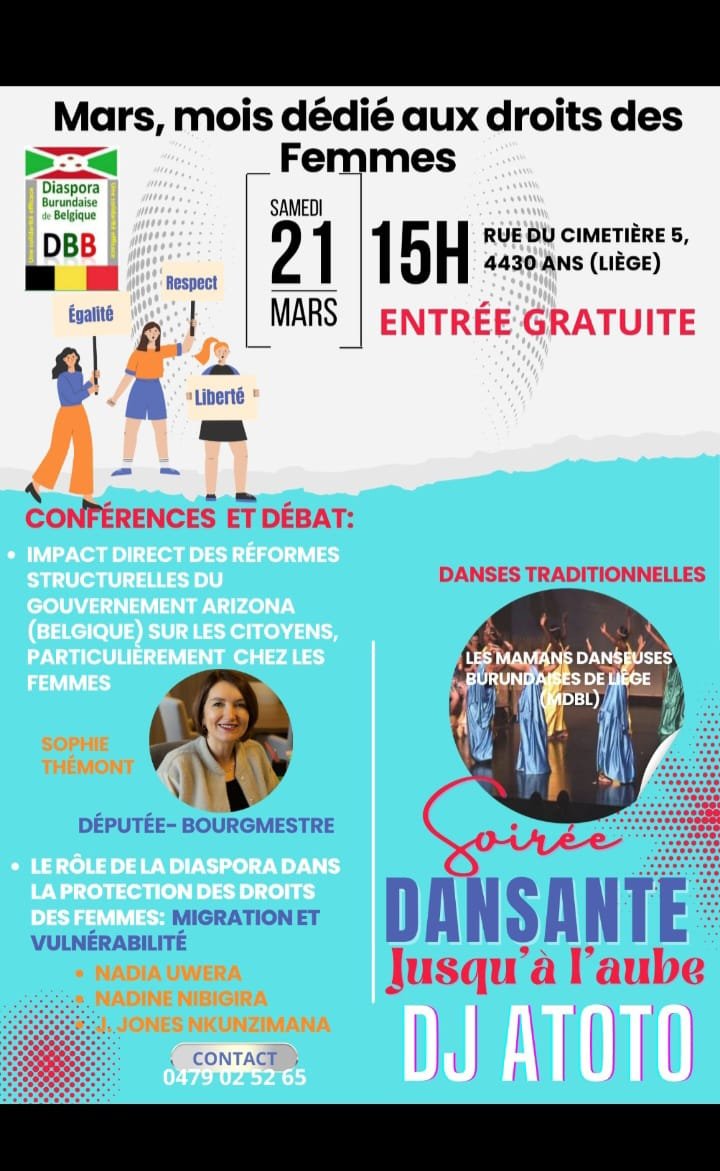 JosJonesNkunz's tweet image. Cet après-midi, je participe à une conférence consacrée aux droits des femmes. Un moment d’échanges inspirants autour de l’égalité, de la migration et de la vulnérabilité. 

Rendez-vous à Ans pour débattre, apprendre et célébrer ensemble.
#DroitsDesFemmes 
#Égalité 
#DBB 
#BDI