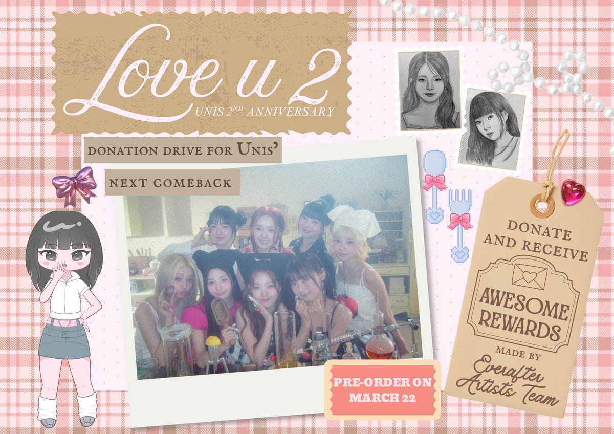 ea_artiststeam's tweet photo. It's already the day after tomorrow and EAAT announces its first fundraising event: Love U (2)! 🤍 
Details soon 🤭!
#UNIS #유니스 #Unis2ndAnniversary #LoveU2 https://t.co/JolZ7Fp2lq