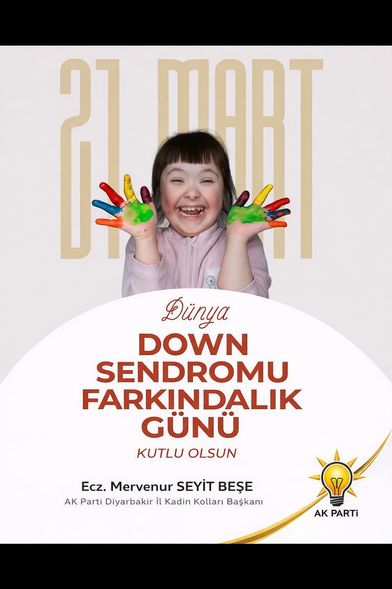 Kalplerdeki saf sevgi, dünyamızı daha güzel ve yaşanılır kılıyor. 💛

Gönülleriyle hayatımıza neşe katan tüm özel evlatlarımızı ve değerli ailelerini sevgiyle selamlıyorum. İyi ki varsınız! 

21 Mart #DünyaDownSendromuFarkındalık Günü kutlu olsun!