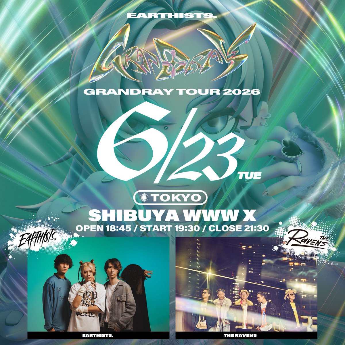 EarthistsJP's tweet image. ⛓️🖤GRANDRAY TOUR🖤⛓️

"#Earthists. GRANDRAY TOUR 2026"

2026.6.23(火) at SHIBUYA WWWX

Guest : The Ravens @theRAVENS_5 

チケット一般発売開始🖤

チケットはこちら▼
earthistsjpn.com/live/b9cb618a-…