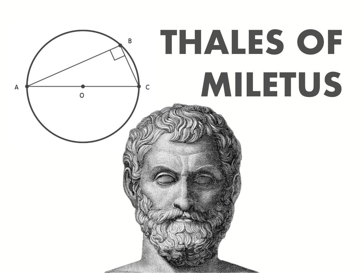 TheMathFlow's tweet photo. The words first mathematical discovery!📐

Thales’s theorem: If A, B, and C are distinct points on a circle where the line AC is a diameter, then the angle ∠ABC is a right angle.

It is often cited as the first recorded theorem in the history of mathematics because Thales is credited with providing a deductive argument for why it must always be true, rather than just observing it in specific cases.