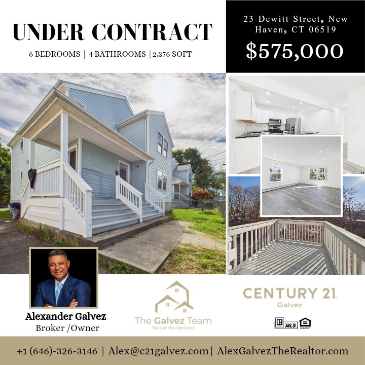 alexandergp3000's tweet image. 🏡✨ UNDER CONTRACT | Beautiful Renovated Home in New Haven ✨🔑

👨‍💼 Listed by Alexander Galvez from Century 21
📞 +1 (646)-326-3146
🌐 AlexGalvezTheRealtor.com
.
.
#UnderContract #NewHavenCT #RealEstateSuccess #DreamHome #PropertySold