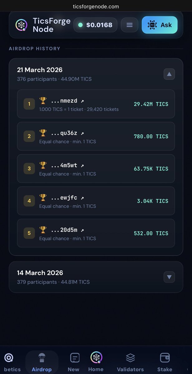 TicsForge Node Qubetics tweet media