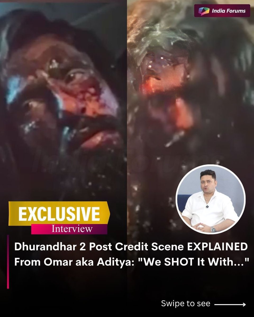 indiaforums's tweet image. Exclusive: Dhurandhar 2 Post Credit Scene EXPLAINED from Omar aka Aditya: “We SHOT it with...” 

To know more swipe to see full Interview 
.
.
.
#Dhurandhar2 #PostCreditScene #Omar #AdityaUppal #DhurandharTheRevenge #BTS #RanveerSingh @RanveerOfficial