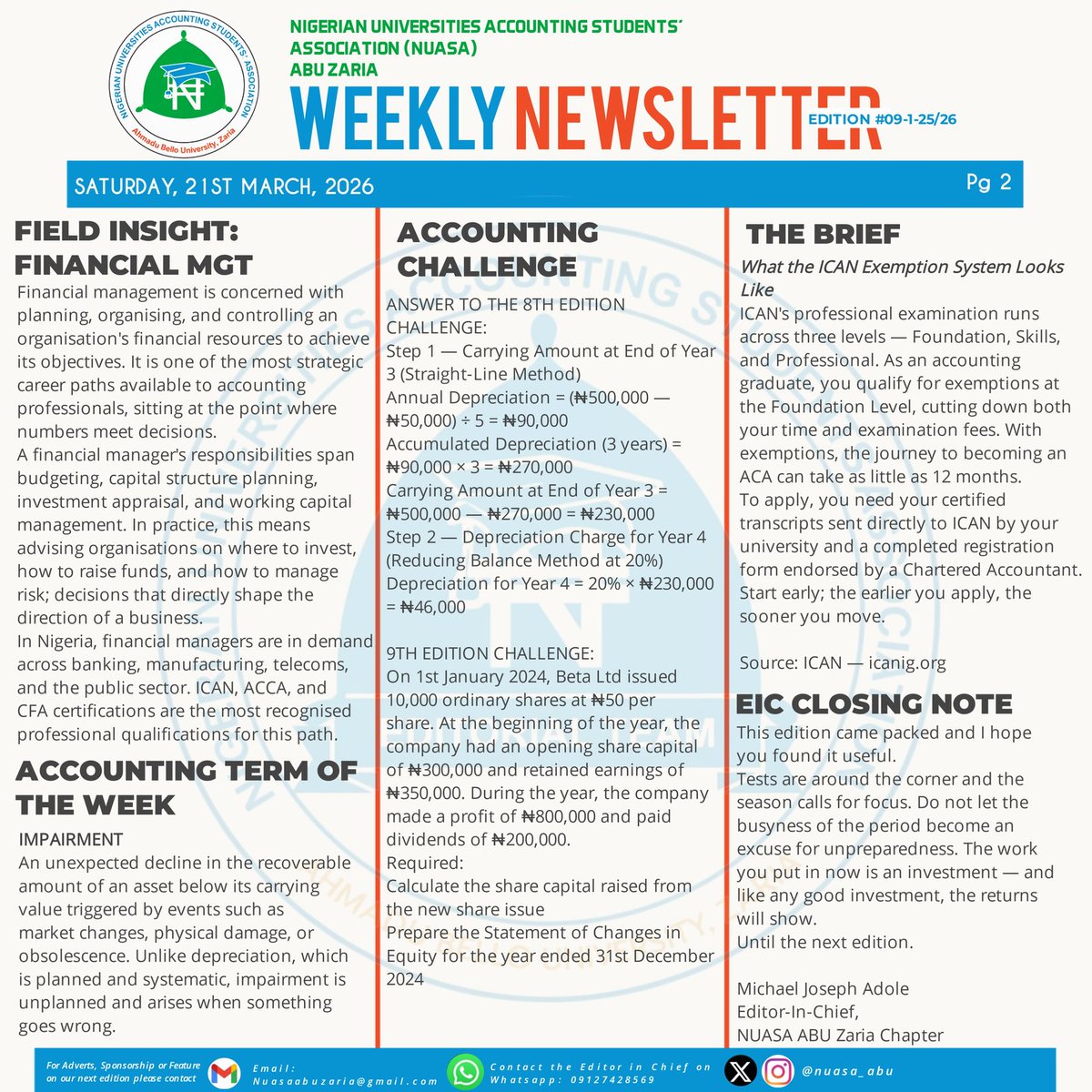NUASA_ABU's tweet photo. Saturday, 21-03-2026
Our Weekly Newsletter https://t.co/W9pPg8s26S