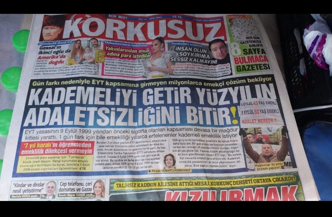 İki kişi aynı yıl (1999) işe giriyor. ikisi de 6000 gün prim biriktiriyor. Biri 43 yaşında emekli olurken diğerine 60 yaşı beklemesi söyleniyor. 
Bu duruma, eski ya da yeni hiç bir kanun, yasa, tüzük... gerekçe olamaz!!
Yasal olabilir ama asla helal olmaz...!
#KademeBayramİstiyor