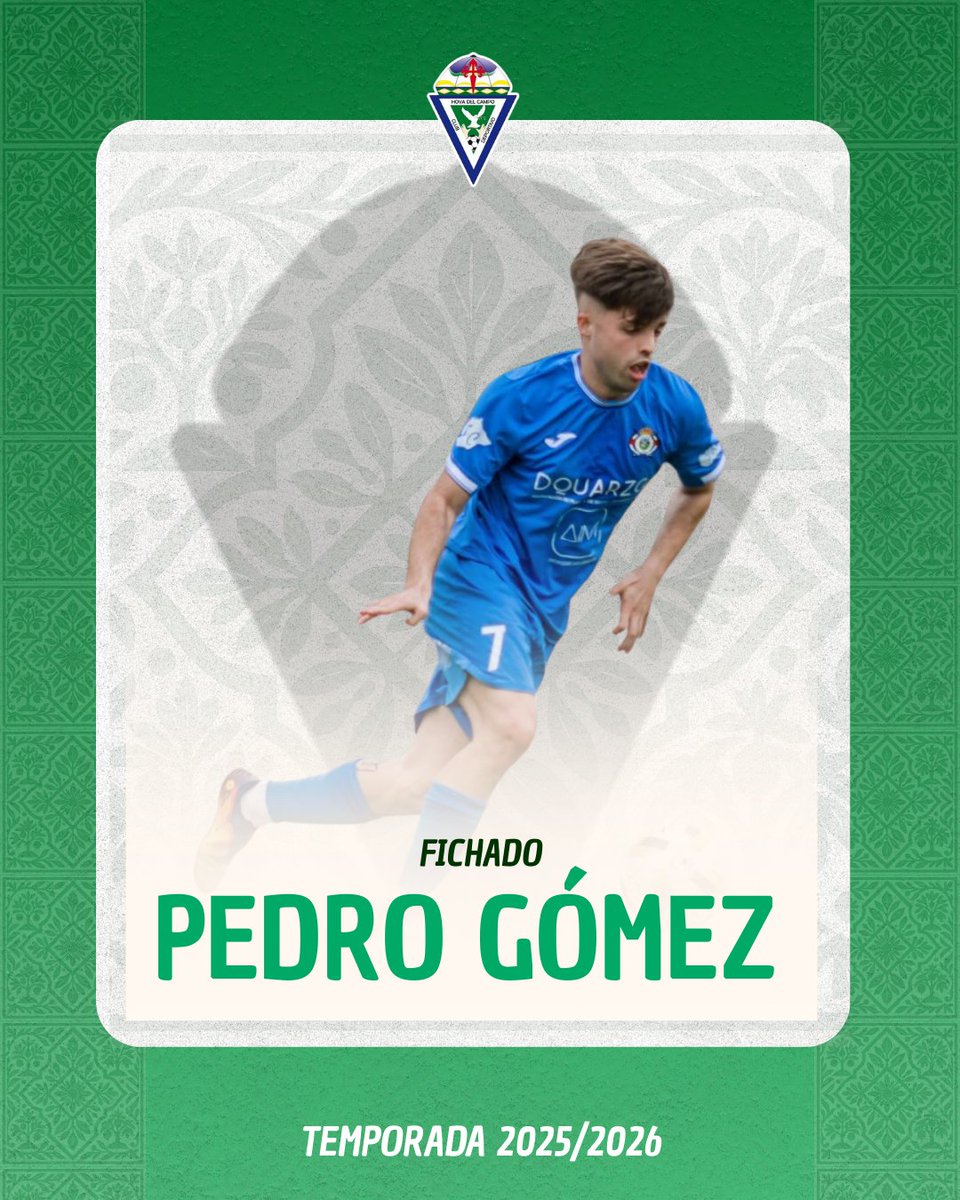 📋 𝘾𝙊𝙈𝙐𝙉𝙄𝘾𝘼𝘿𝙊 𝙊𝙁𝙄𝘾𝙄𝘼𝙇 | Pedro Gómez, 🆕 nuevo jugador del #CDHoyadelCampo.

⚡️ Extremo
🗓️ 24 años
➡️ Algezares UD

¡Bienvenido, Pedro!

#VerdeQueTeQuieroVerde 💚⚽️
#CDHDC2526