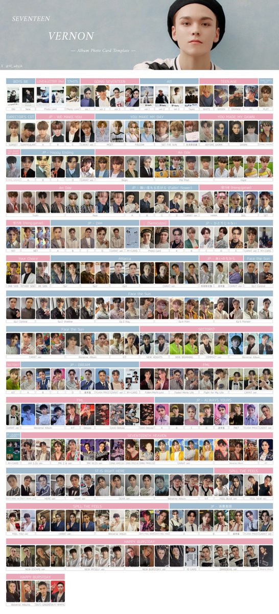SEVENTEEN セブチ CD アルバム トレカ SEVENTEEN CD Album Photo Card template セブンティーン セブチ