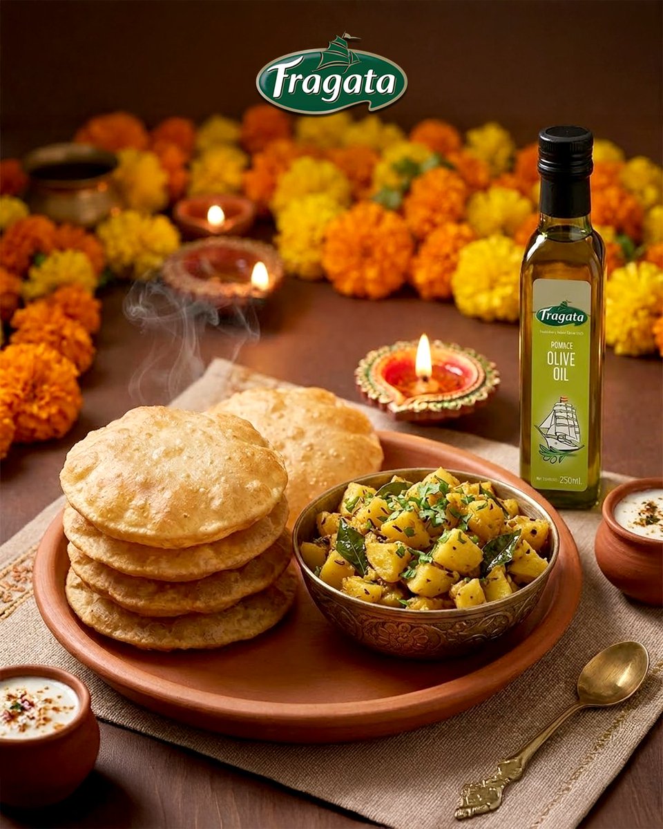 FragataIndia's tweet image. Golden pooris, festive flavours, and joyful moments. 

Cook with Fragata Pomace Olive Oil for quality, taste, and celebration in every bite.
fragataindia.com

#Fragata #FragataIndia #OliveOil #PomaceOliveOil #FestiveCooking #IndianFood #foryourpage #explorepage #Excellence