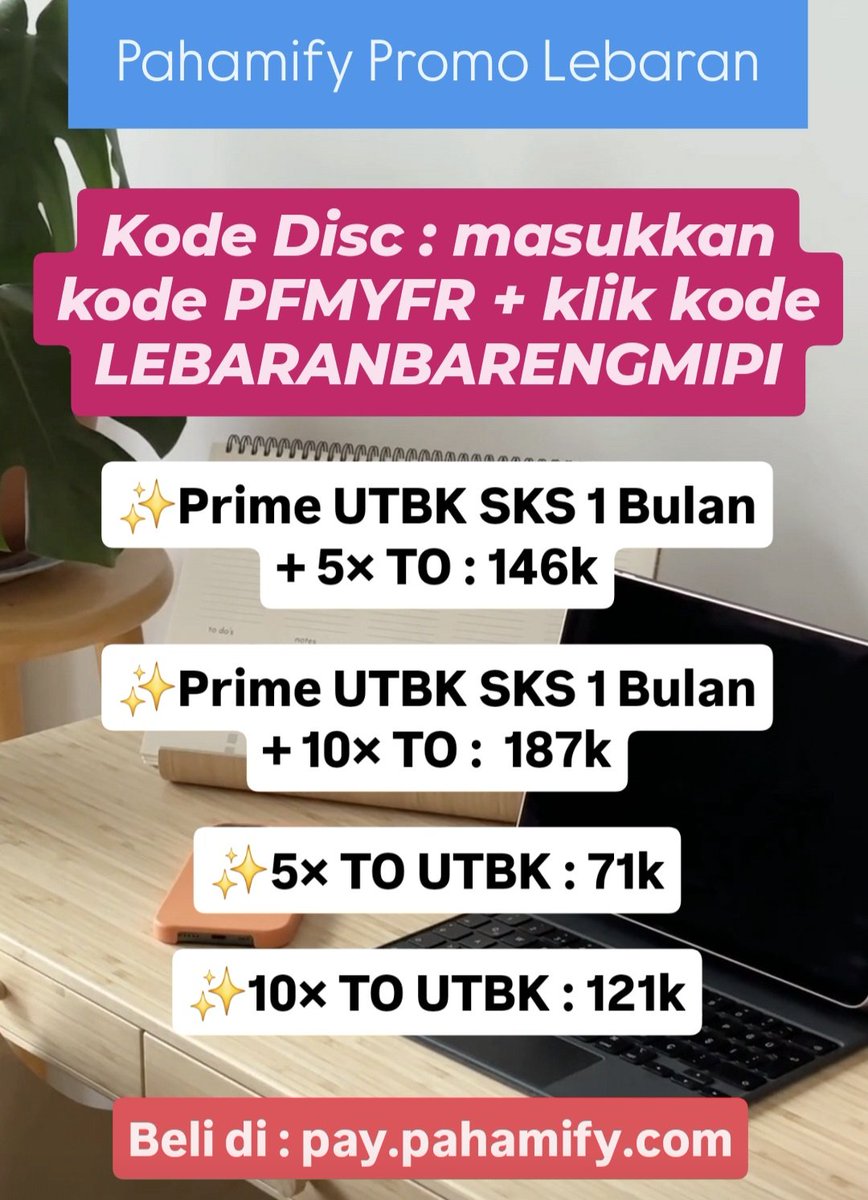 <a href="/m0uwrenn/">ren</a> <a href="/reparifargee/">Edgar semigap²⁵</a> <a href="/LatifaturRahma_/">Tifa</a> Mjb, pahamify lagi ada paket 5× TO 71k , 10× TO 121k dan 20× TO 186k aja nih ka pake kode PFMYFR + klik kode LEBARANBARENGMIPI ✨️