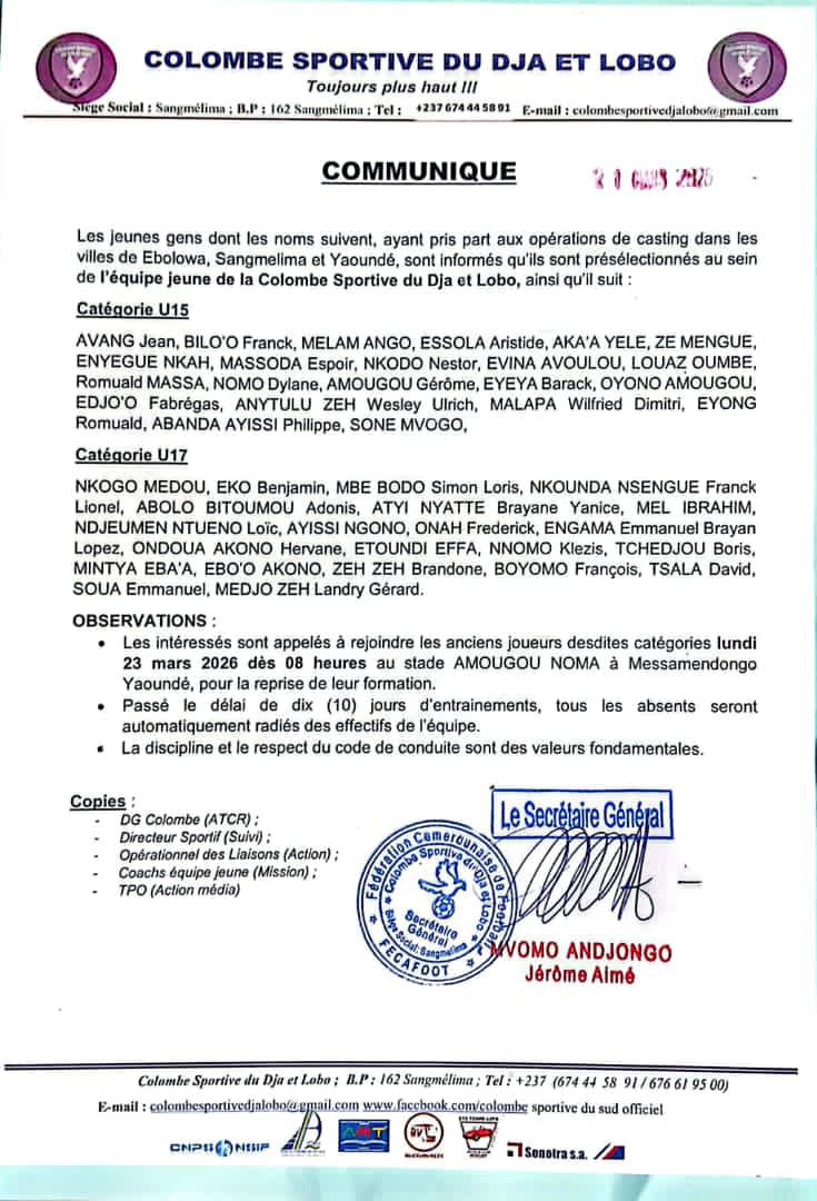 COLOMBE SPORTIVE DU SUD 🕊️🇨🇲 tweet media