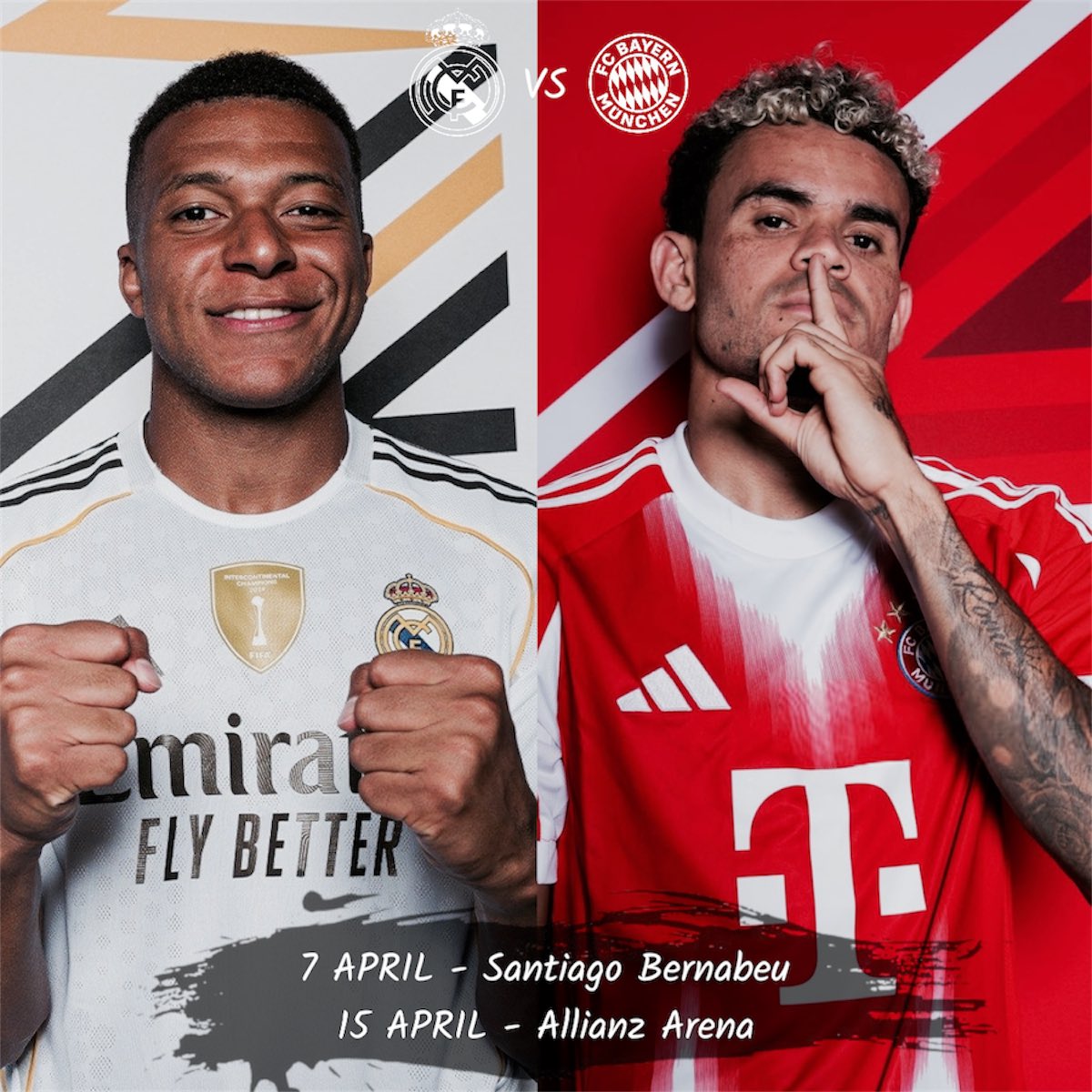 ProFoot_HQ's tweet photo. Champions League Matches:

Real Madrid – Bayern Munich

🇪🇸 April 7 – Santiago Bernabéu
🇩🇪 April 15 – Allianz Arena

Save it so you don’t forget. 👀 https://t.co/scqj10VNZP