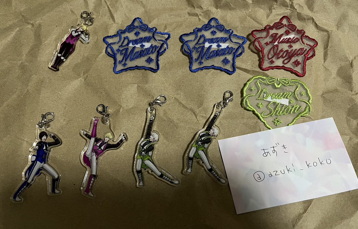 azuki_koko's tweet photo. うたプリ ASSHC チャーム アクスタ コラボ缶 メタリックテープ 特典

譲→写真参照

現地または郵送交換
まとめての方優先
22日現地交換も可能ですが17時前には現地を離れるのでそれ前までに交換できる方（時間要相談）
朝昼公演参加

続く↓ https://t.co/qKf5tQdKCy