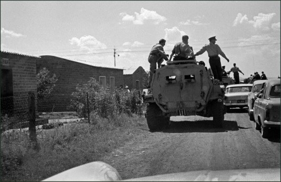 HistorySAZAR's tweet photo. Police in their armoured cars enter Sharpeville, South Africa. Monday, March 21, 1960. © Ian Berry | Magnum Photos https://t.co/PRou5rqEZI