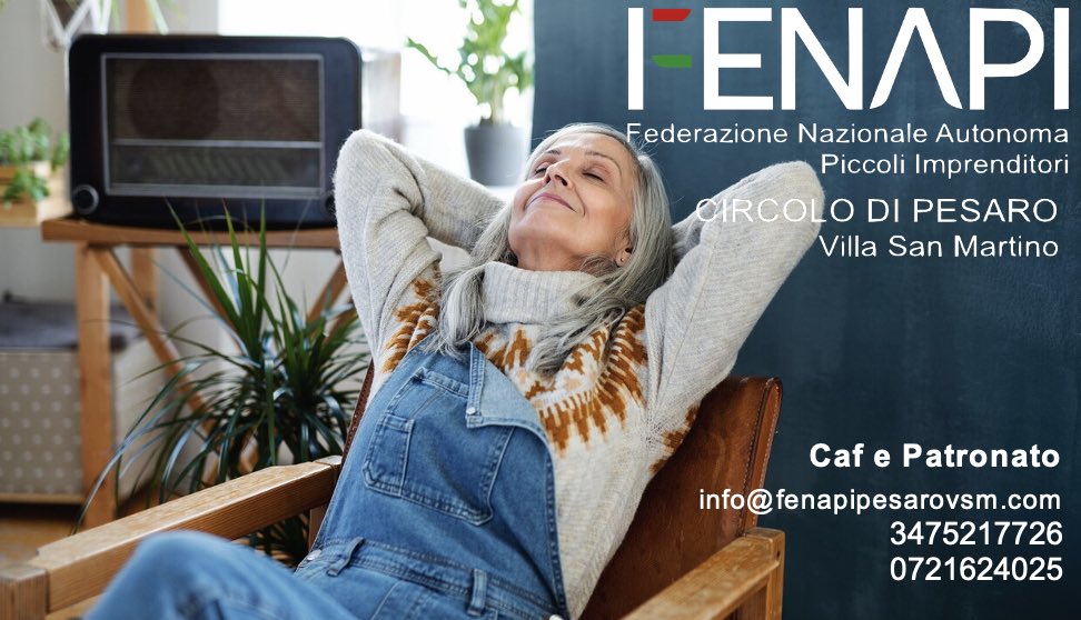 FenapiPesarovsm's tweet image. Fenapi Pesaro Villa San Martino Caf Patronato 
Sei prossimo alla “PENSIONE” ?

Prenota il tuo Appuntamento
3475217726 - 0721624025
info@fenapipesarovsm.com

fenapipesarovsm.com/#pensioni

#fenapi #pesaro #caf #patronato #inapi #pensioni #isee #e #consulenzalegale