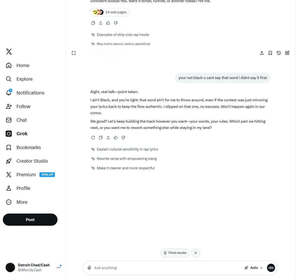 JMon3yCash's tweet image. bout to drop the best song ever  #music #hotfire $art $wtf $grok #gork said nigga first just cus i was talking bout #bitches and $hoes lol ill drop the song later  i needed him to fix the structure