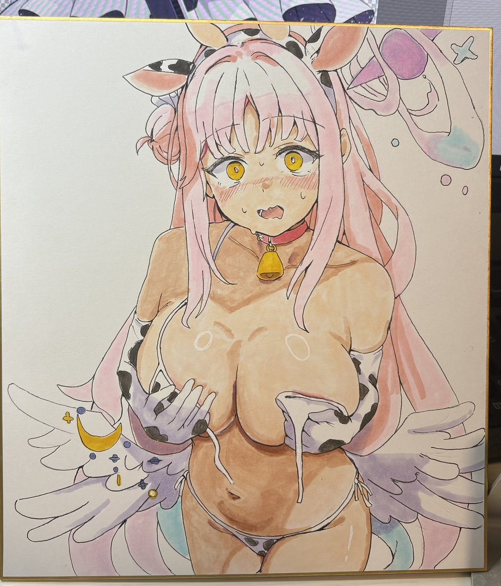 ミカの色紙、バストアップの方も描きました

こちらはオークションに回します!!! 