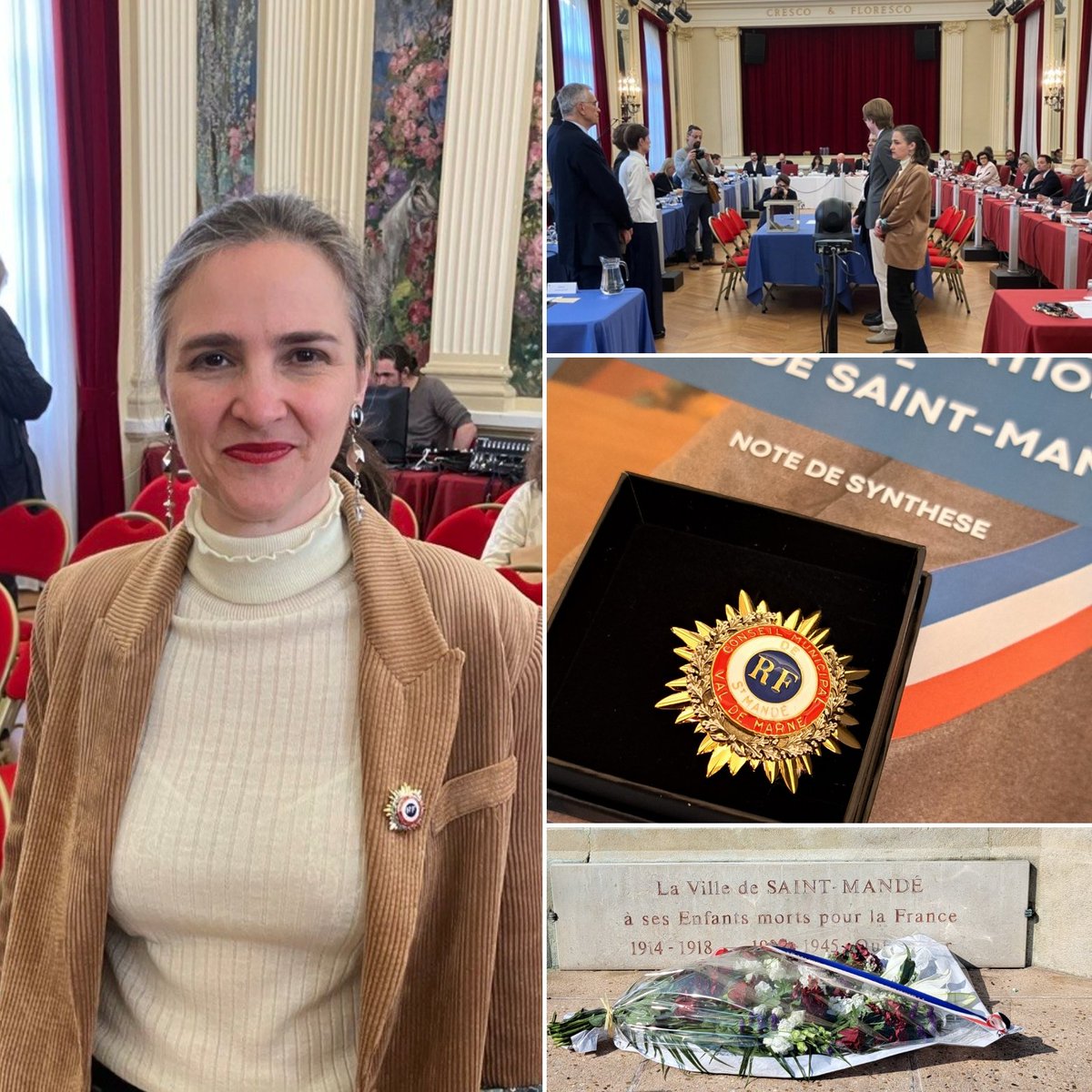 🇫🇷 Conseil municipal d'installation ce matin  à Saint-Mandé pour l'élection du maire, élection des adjoints, lecture de la charte de l'élu local, photos, et dépôt d'une gerbe devant le monument au  morts.
J'ai voté ✅️ les délibérations dans le respect du scrutin du 15 mars.