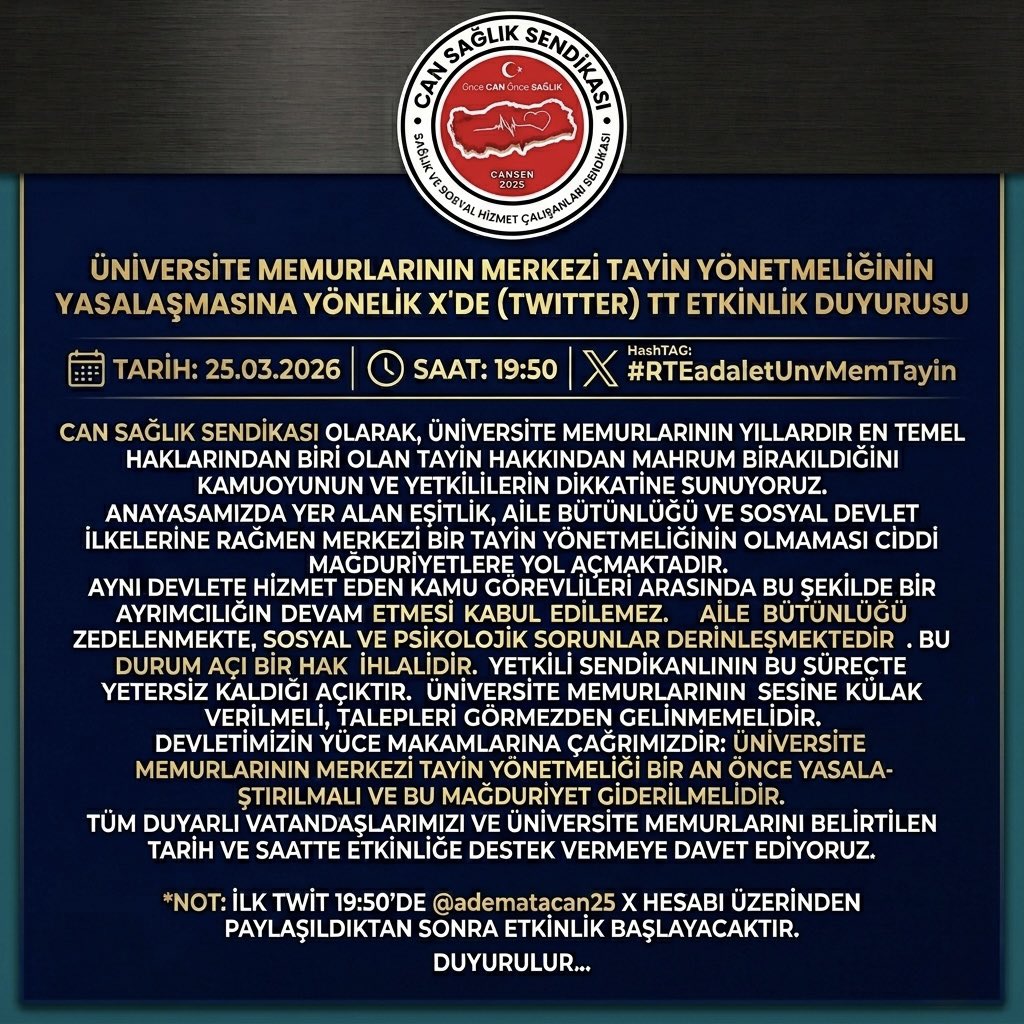 2547 SAYILI YASA DARBE KOMİSYONU TARAFINDAN YÜRÜRLÜĞE ALINMIŞTIR.

BU YASADA ÜNİVERSİTE MEMURLARI YOK SAYILMIŞTIR.

DARBENİN TÜM İZLERİ TEMİZLENİRKEN;
ÜNİVERSİTE MEMURLARININ TAYİN OLAMADAN BULUNDUĞU YERDE ÇAKILI OLARAK KALMASI HANGİ DEMOKRASİNÜN ÜRÜNÜDÜR SAYIN CUMHUBAŞKANIM