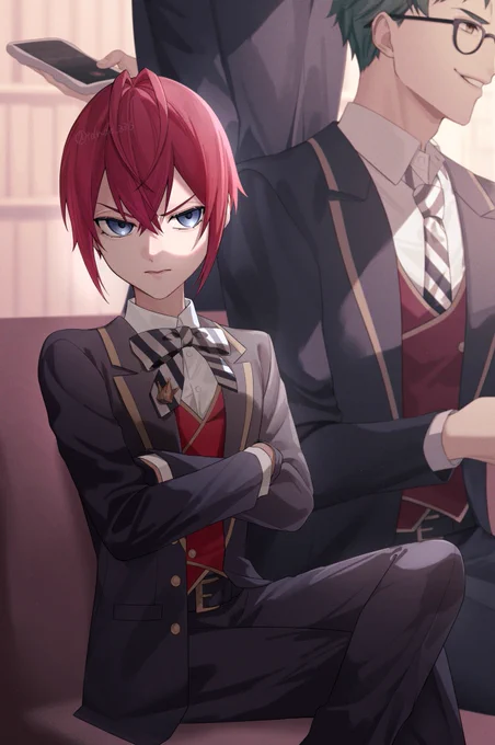 会議中にリドルに不機嫌なられたらyesしか言えなくなる #ツイステファンアート