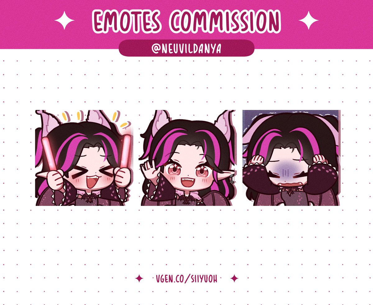 siiyuoh's tweet image. Emotes Commission for @/NeuvilDanya !
Thank you!✨

#vgencomm #commission #emotes