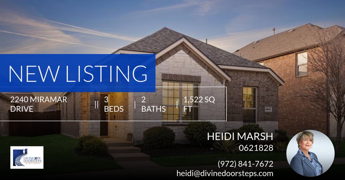 HeidiMarsh's tweet photo. 📍 New Listing 📍 Take a look at this fantastic new property that just hit the market located at 2240 Miramar Drive in Little Elm. Reach out here or at (972) 841-7672 for more information

Honored to put my experience to work for y... https://t.co/qC38PNAwpq https://t.co/rTDzUpkRYi