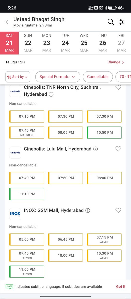 Maahindras's tweet photo. Evening and night shows bookings๐
Housefulls and fast fillings unnai ๐ฅ
#BlockBusterUSB #UstaadBagathSingh https://t.co/IKHgGdc0QQ