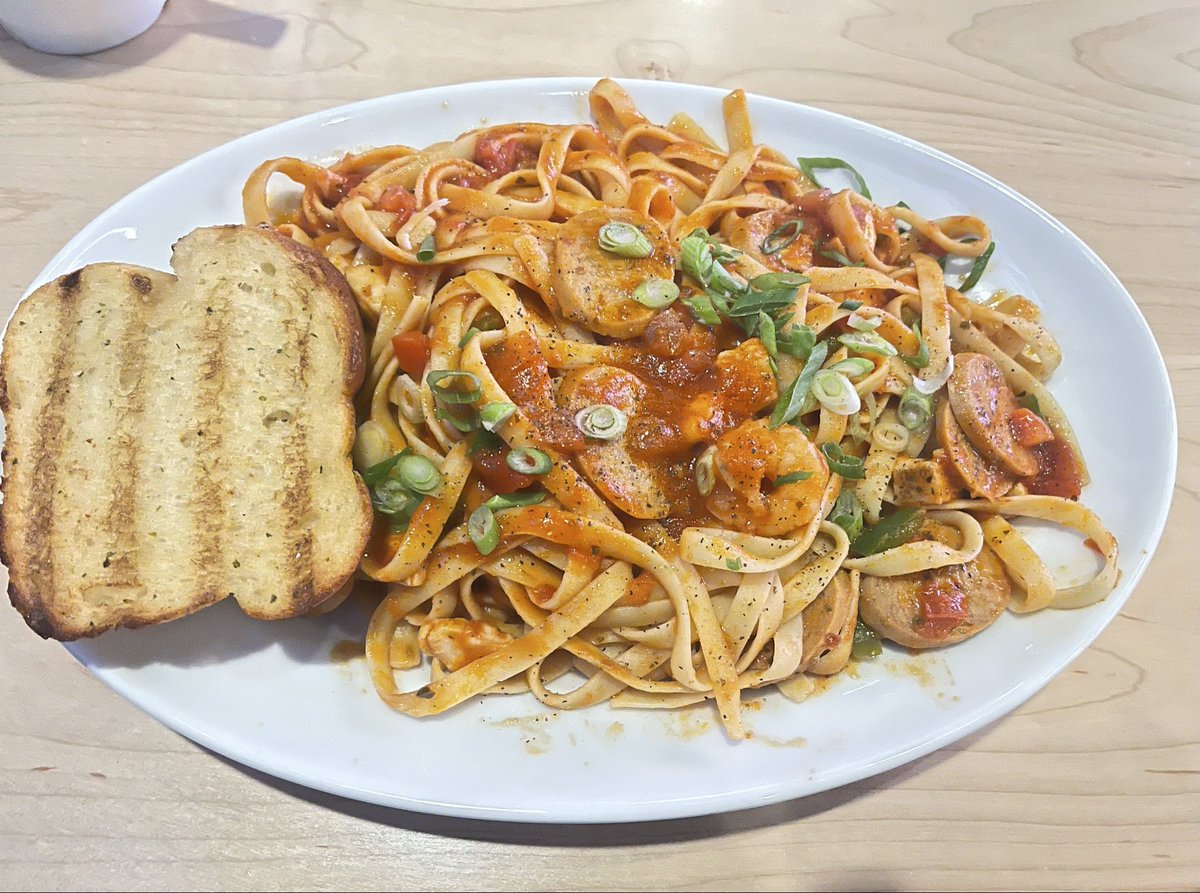 Had very carbic dinner : Jambalaya pasta . It was tooo much to eat so shared it with 2 other friends.