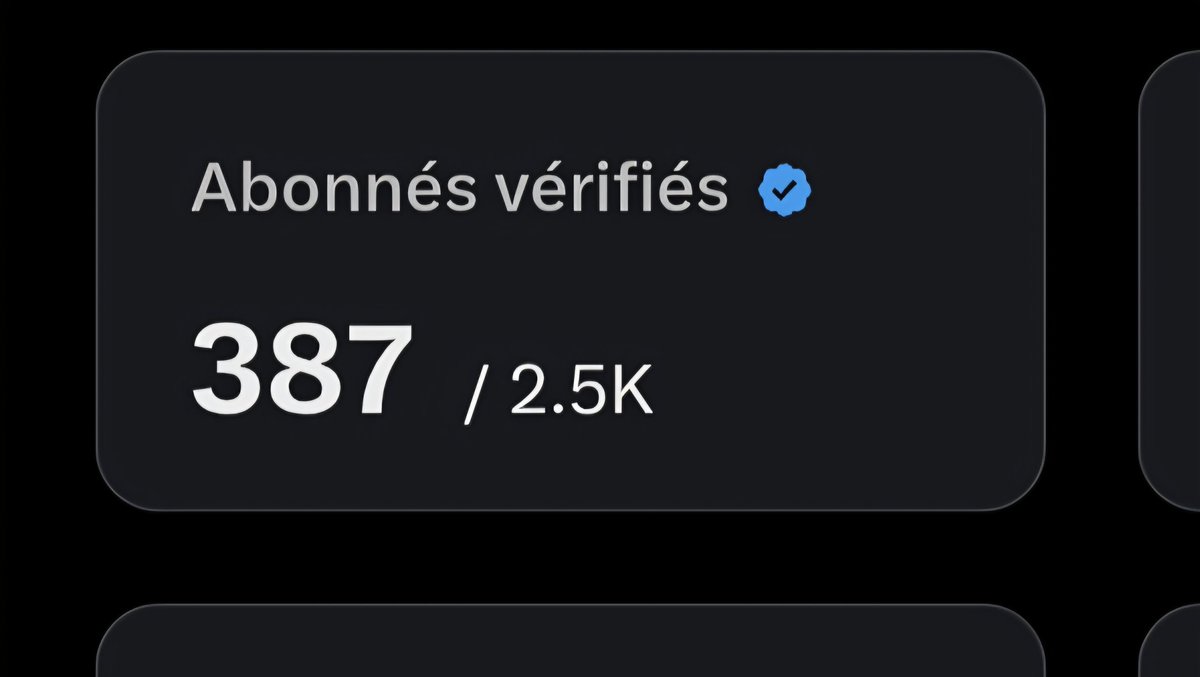 nseauge's tweet photo. Plus que 113 abonnés certifiés pour exploser les 500 ✅💥

Dépose ton @ en commentaire 

follow back garanti si t’es Premium !
Like + RT pour qu’on y arrive tous ensemble aujourd’hui 🚀
On est chauds ? 🔥 #Objectif500Certifies #FollowBack #XPremium #MonetisationX https://t.co/B9QCWZgHYJ