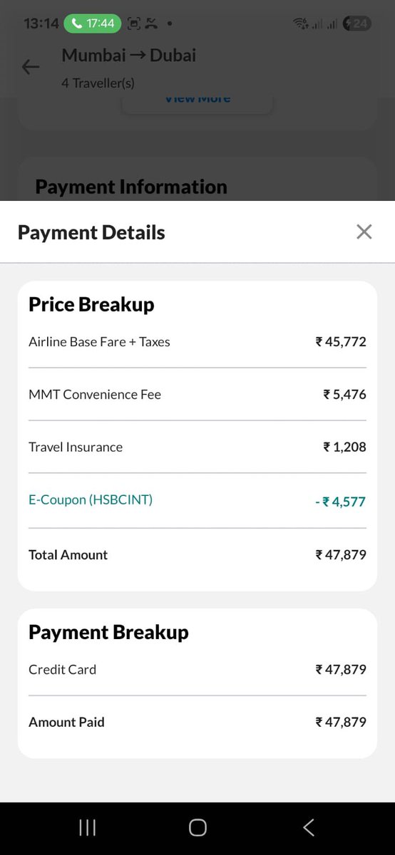 degr8yash's tweet photo. @makemytripcare @makemytripcare pls help to clear the balance. UPDATE: MMT convenience fees is pending to be received. https://t.co/QCdcEMPM39
