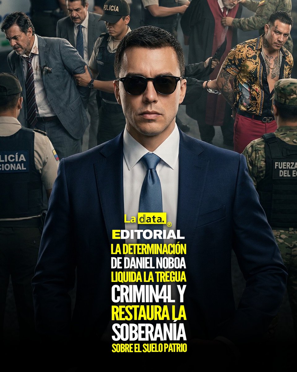 #Editorial La determinación de Daniel Noboa liquida la tregua crimin4l y restaura la soberanía sobre el suelo patrio.

En el Ecuador de hoy, el mi3do ha cambiado de bando. Daniel Noboa no ha llegado a Carondelet a negociar bajo la mesa ni a firmar pactos de no agresión; ha
