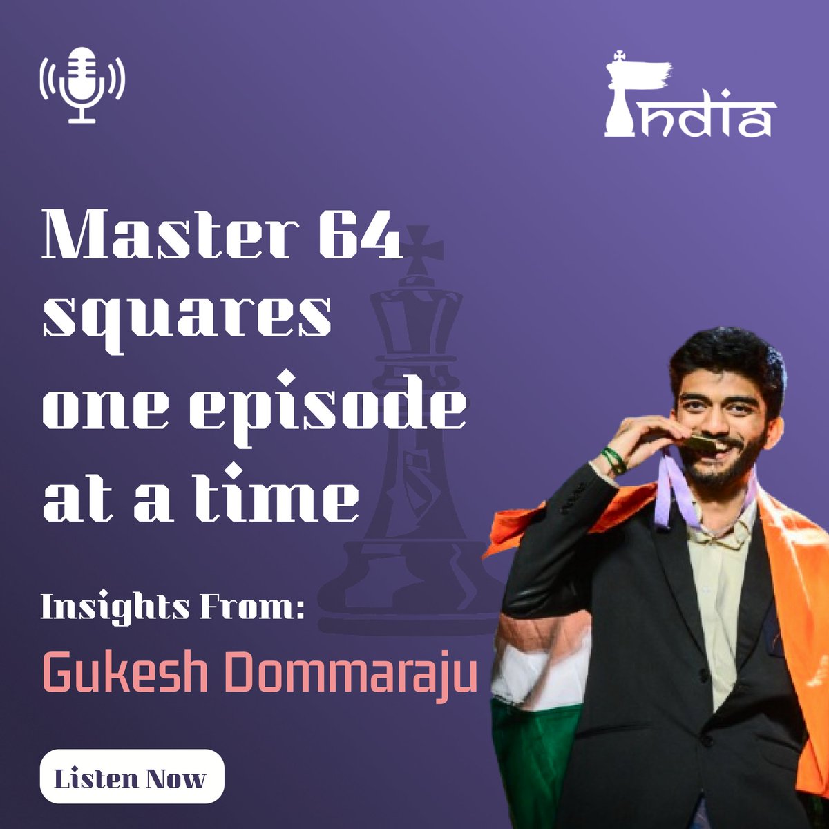 Naitik_020's tweet photo. From 64 squares to one podcast episode. 🎙️♟️

New cover art for the latest #Master64 episode featuring Gukesh Dommaraju.

Rate the design below! 👇

#Chess #GukeshD #PodcastDesign https://t.co/7sh3Msxq9w