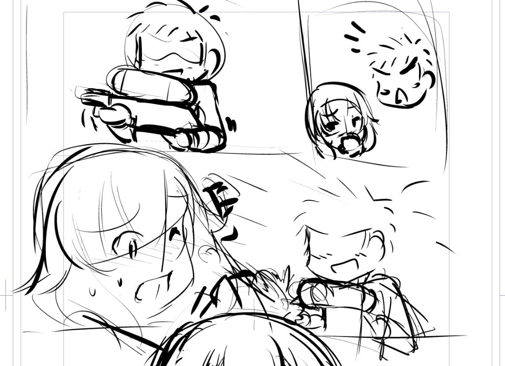 基本的に時間の流れは右→左だと思うのですが
その関係で左手で引き金を引く構図になってしまった
右手で引き金引かせるとなると
こちらに対して背を向ける態勢になり
体で水鉄砲が隠れてしまう
急にキャラやカメラの位置が逆転するのも避けたい
どうしたものか 