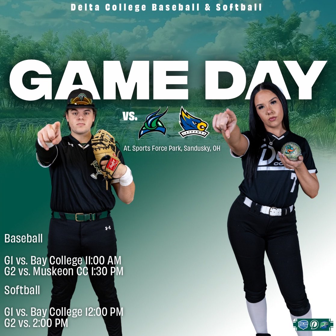 delta_pioneers's tweet image. Day 2️⃣ at Sports Force Park! 

🆚 Bay College and Muskegon CC 
⏰ Baseball 11:00 AM / 1:30 PM - Softball 12:00 PM / 2:00 
📍Sports Force Park, Sandusky, OH 

#DCAthletics #NJCAA #MCCAA