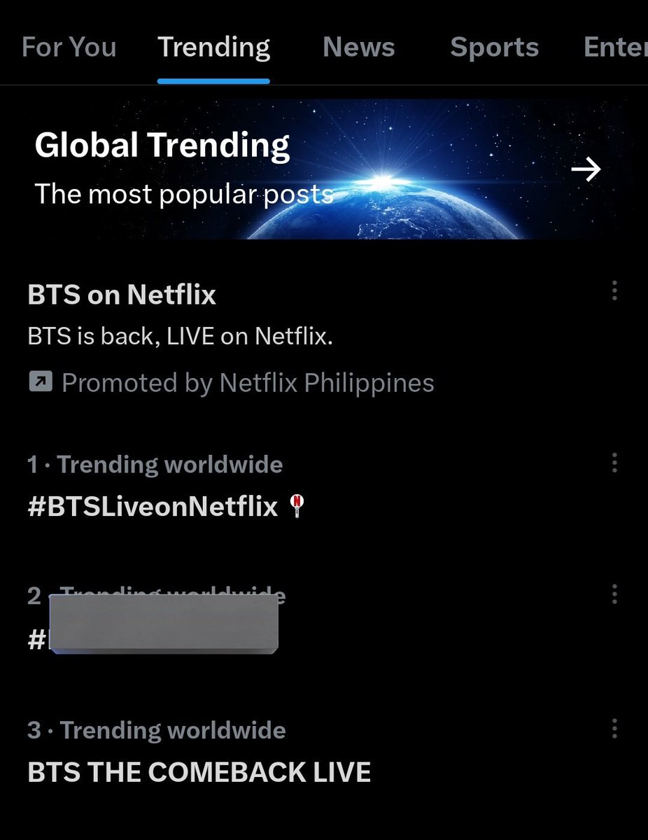 BTS_twting's tweet image. Worldwide Trends after #BTSLive on Netflix!

#BTSLiveOnNetflix
BTS THE COMEBACK LIVE  
Mikrokosmos
MIC DROP
namjoon
JIMINS
BTSのライブ
hobi

#BTS_ARIRANG #BTS_SWIM #ネトフリでBTS #BTS #방탄소년단 @BTS_twt