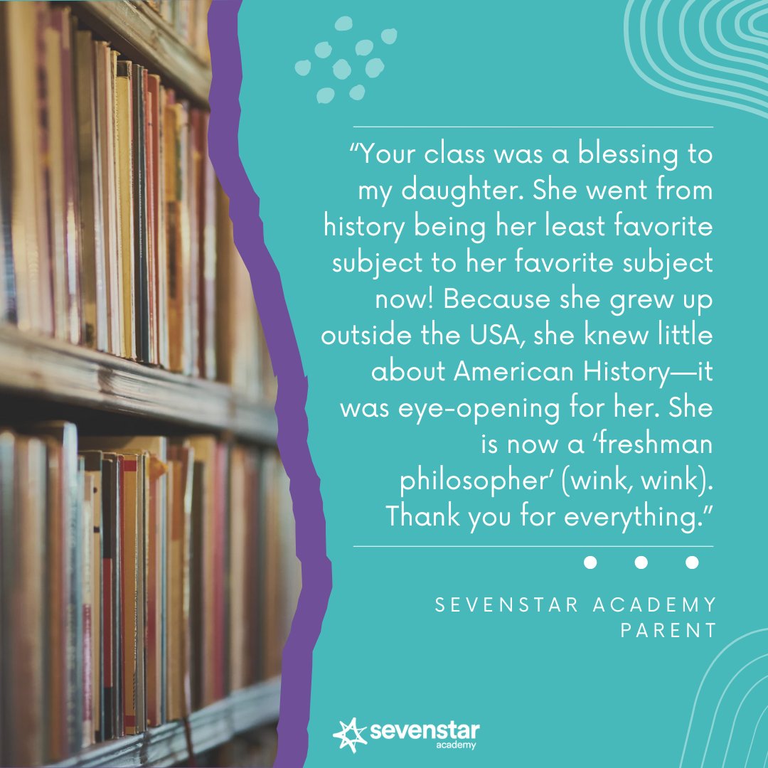 We’ve been so blessed to see students discover new passions and grow in their learning journey over the last 20 years. If you’re looking for rigorous online courses with Biblical integration check us out! 📚

#Sevenstar20Years #Lifelonglearning #OnlineChristianEducation